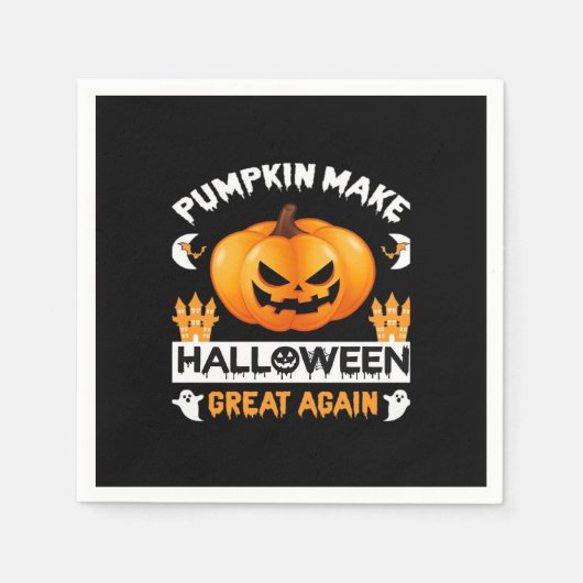 かぼちゃがハロウィンを素晴らし作り直す スタンダードカクテルナプキン (正面)