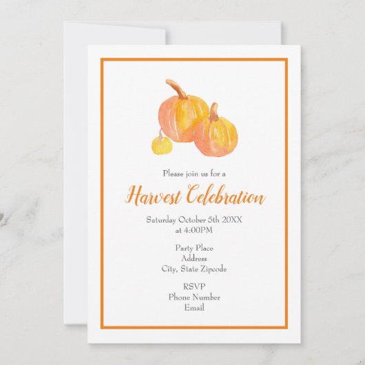 「かぼちゃが三つ」 招待状 (正面)