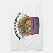 かぼちゃが3個あるバスケット キッチンタオル (縦)