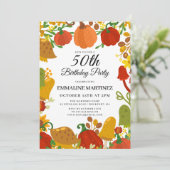 かぼちゃきのこの森秋50誕生日 招待状 (スタンド正面)