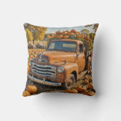 かぼちゃでいっぱいの古いトラック クッション (裏面)