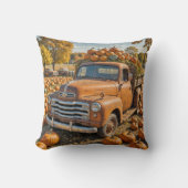 かぼちゃでいっぱいの古いトラック クッション (正面)