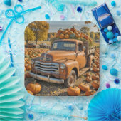 かぼちゃでいっぱいの古いトラック ペーパープレート (パーティー)