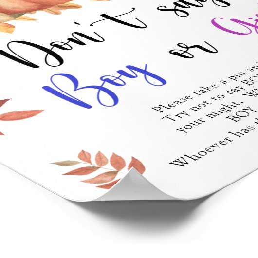 かぼちゃでクマ – 男の子や女の子と言わない ポスター (角)