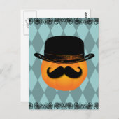 かぼちゃで口ひげと帽子 ポストカード (正面/裏面)