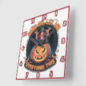 かぼちゃで考えを誘う魔女白熱［赤熱］光を放つ。 スクエア壁時計 (傾斜)