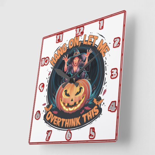 かぼちゃで考えを誘う魔女白熱［赤熱］光を放つ。 スクエア壁時計 (傾斜)