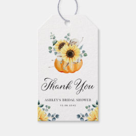 かぼちゃとひまわりのブライダルシャワーのお礼 ギフトタグ