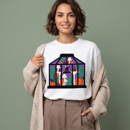 かぼちゃとキノコのグラフィック Tシャツ