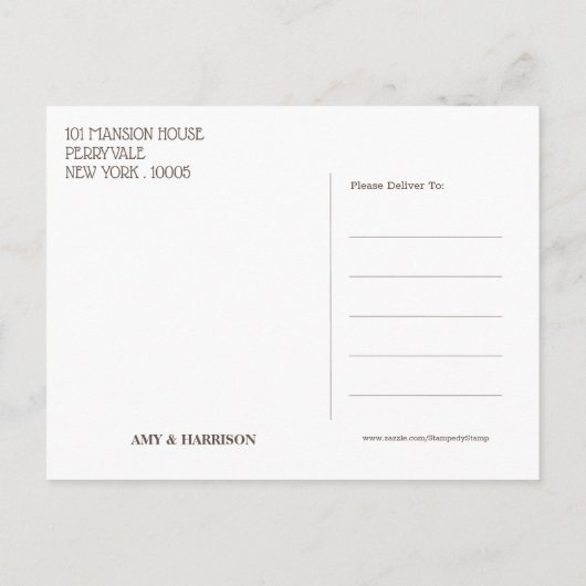 かぼちゃとコウモリ、ハロウィンパーティーの招待状 案内ポストカード (裏面)