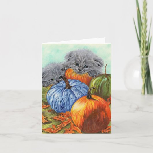 かぼちゃと子猫のカード 招待状 (正面)