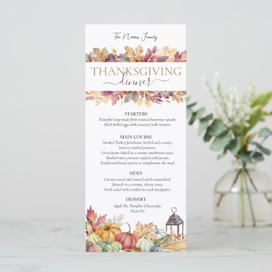 かぼちゃと紅葉素朴感謝祭メニュー メニュー (スタンド正面)