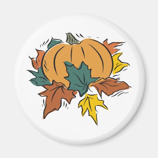 かぼちゃと紅葉 マグネット (正面)