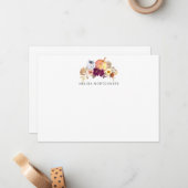 かぼちゃと花秋 パーソナライズされた ノートカード (正面/裏面インサイチュ)