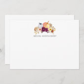 かぼちゃと花秋 パーソナライズされた ノートカード (正面/裏面)