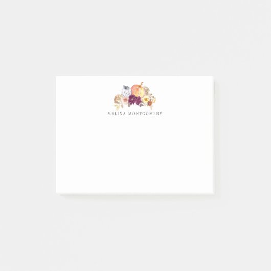 かぼちゃと花秋 パーソナライズされた ポストイット (正面)