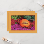 かぼちゃと花/ハッピーハローウィンフラットカード カード (正面/裏面インサイチュ)