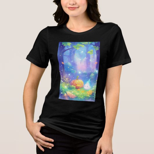 かぼちゃと陽気な霊たち トライブレンドＴシャツ (正面)