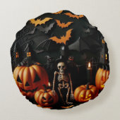 かぼちゃと骸骨 ラウンドクッション (裏面)