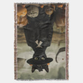 かぼちゃと魔女猫 スローブランケット (正面縦)