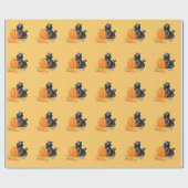 かぼちゃにかわいい黒猫 ラッピングペーパー (フラット)