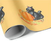 かぼちゃにかわいい黒猫 ラッピングペーパー (ロールコーナー)