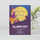 かぼちゃに座って猫ハローウィンパーティ 招待状 (スタンド正面)