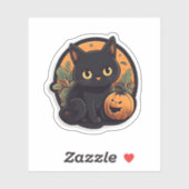 かぼちゃのいるかわいい猫 シール (シート)