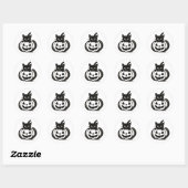 かぼちゃののぞき見 – 黒猫のハロウィンデザインが ラウンドシール (シート)