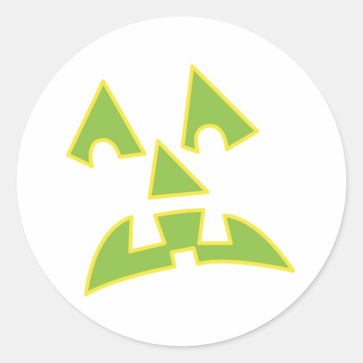 かぼちゃのアイズjack-o-lantern顔 ラウンドシール (正面)