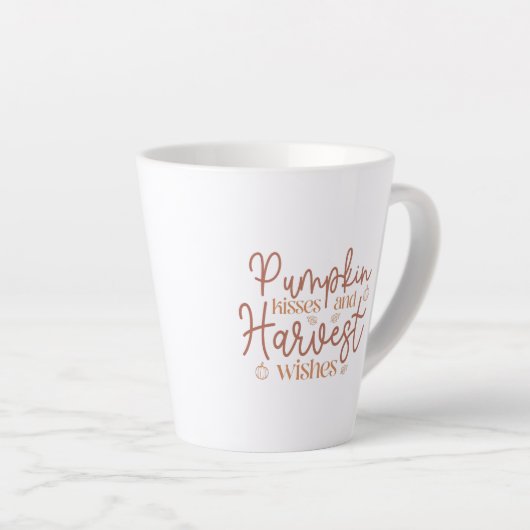 かぼちゃのキスと収穫願い カフェラテマグ (右アングル)