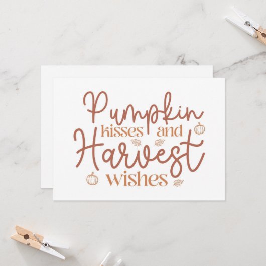 かぼちゃのキスと収穫願い カード (正面/裏面インサイチュ)