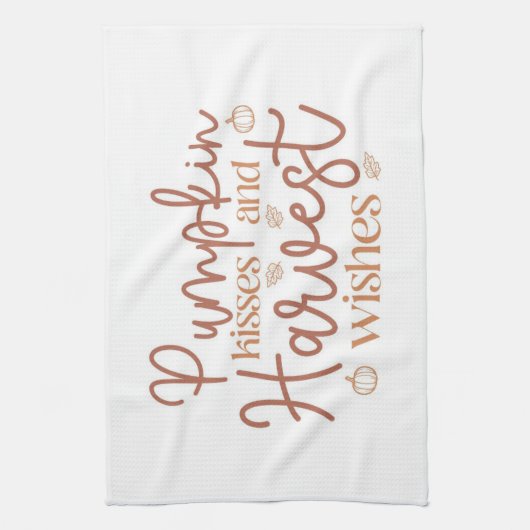 かぼちゃのキスと収穫願い キッチンタオル (縦)