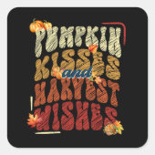 かぼちゃのキスと収穫願い スクエアシール (正面)