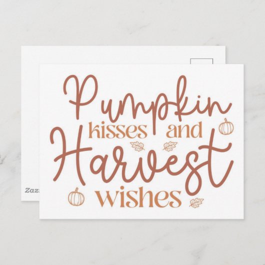 かぼちゃのキスと収穫願い ポストカード (正面/裏面)