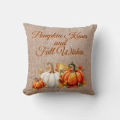 かぼちゃのキスと秋ウィッシュ(リバーシブル枕) クッション (正面)