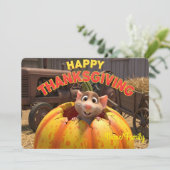 かぼちゃのキュートなネズミ - 幸せな感謝祭ファーム シーズンカード (スタンド正面)