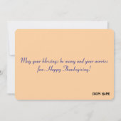 かぼちゃのキュートなネズミ - 幸せな感謝祭ファーム シーズンカード (裏面)