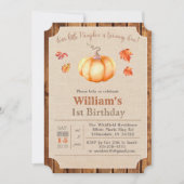 かぼちゃのクラシックな葉の木の1歳の誕生日招待状 招待状 (正面)