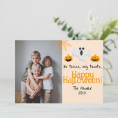 かぼちゃのジャック・オ・ランタン ハッピーハロウィン写真 シーズンカード (スタンド正面)
