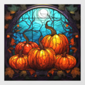 かぼちゃのステンドグラス窓にしがみつく ウィンドウサイン (シート)