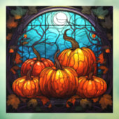 かぼちゃのステンドグラス窓にしがみつく ウィンドウサイン (シート3)