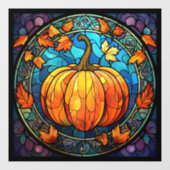 かぼちゃのステンドグラス窓にしがみつく ウィンドウサイン (シート)