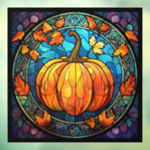 かぼちゃのステンドグラス窓にしがみつく ウィンドウサイン (シート3)