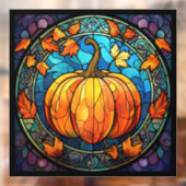 かぼちゃのステンドグラス窓にしがみつく ウィンドウサイン (シート2)
