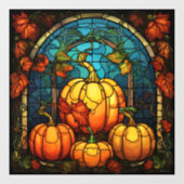 かぼちゃのステンドグラス窓にしがみつく ウィンドウサイン (シート)