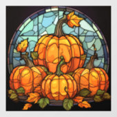 かぼちゃのステンドグラス窓にしがみつく ウィンドウサイン (シート)