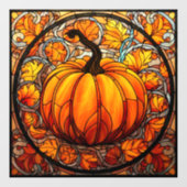かぼちゃのステンドグラス窓にしがみつく ウィンドウサイン (シート)