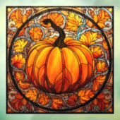 かぼちゃのステンドグラス窓にしがみつく ウィンドウサイン (シート3)
