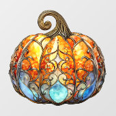 かぼちゃのステンドグラス窓にしがみつく ウィンドウサイン (シート)